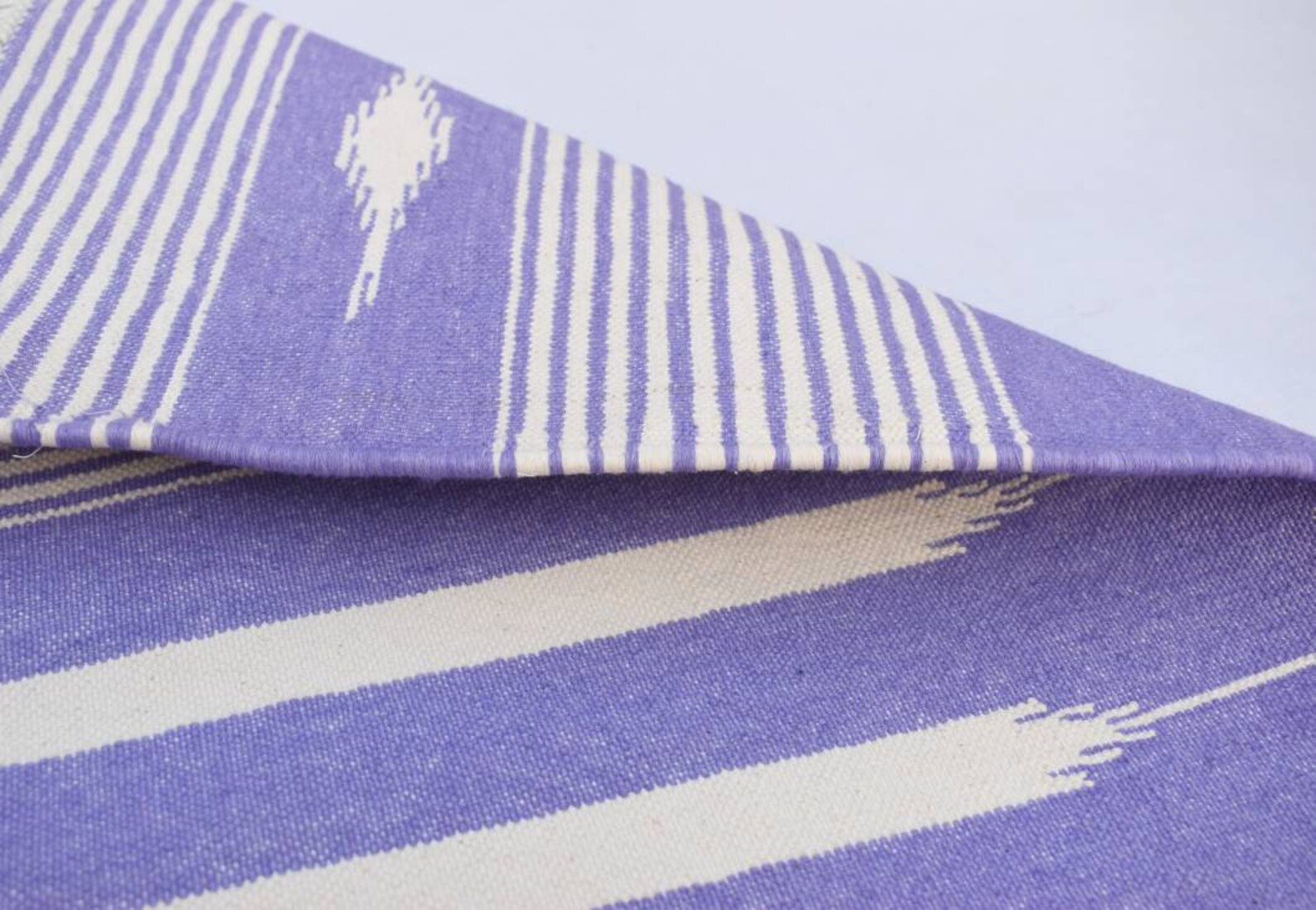 Light Purple and White Cotton Handmade Modern Stripes Rug | Etsy