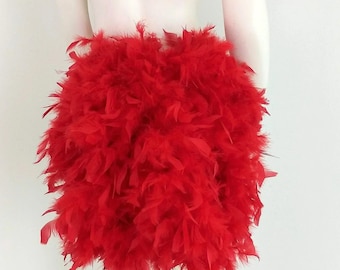 Fits womens size 4-12 Feather Tail Bustle:  Costume - Burlesque Showgirl Boa