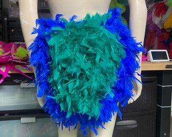Fits womens size 4-12 Two-Tone Feather Tail Bustle: Burlesque Showgirl Costume