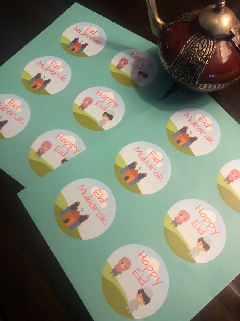 12 Happy Eid and Eid Mubarak Stickers