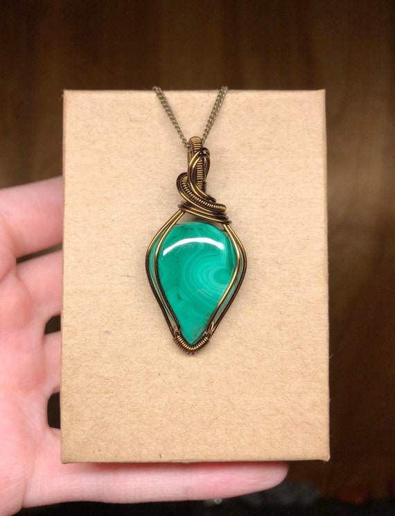 malachite crystal necklace