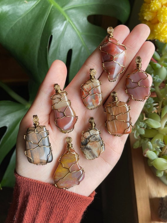 Wire wrapped 2024 rock necklace