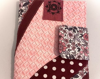 Portefeuille simili cuir rose fleuri