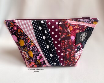 Pochette range tout, trousse rangement, coton patchwork