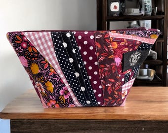 Pochette range tout, trousse rangement, coton patchwork