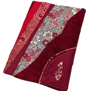 Portefeuille velours côtelé bordeaux