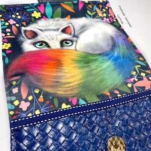 Portefeuille simili cuir renard multicolore