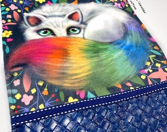 Portefeuille simili cuir renard multicolore