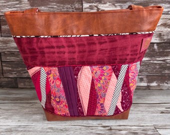 Sac à main simili cuir patchwork multicolore