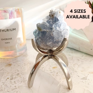Modern Silver Crystal Display Holder Stand Aluminum Claw Minimal Crystal Display Stand Mineral Sphere Stylish Display Stand Geode Stand