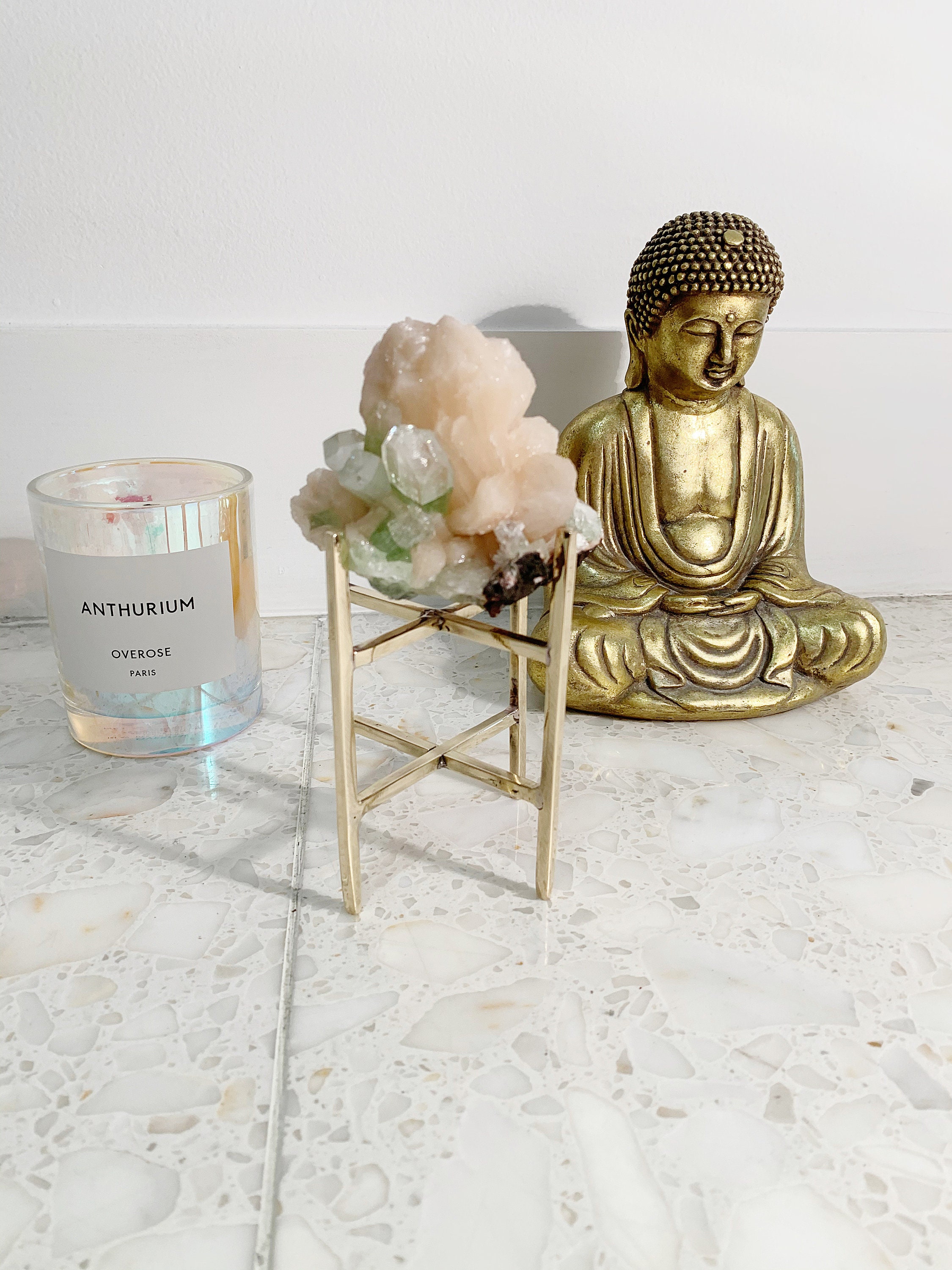 Modern Brass Crystal Tower Display Stand Luxury Gold Etsy