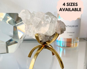 NEW SIZES Modern Brass Crystal Stand Display Brass Crystal Stand Gold Rock Display Sphere Holder Brass Home Decor Minimal Crystal Stand