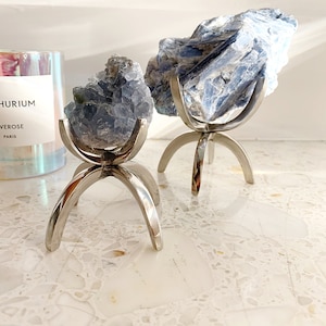 Small + Large Pack Modern Silver Crystal Stand Display Crystal Stand Gold Rock Display Holder Sphere Stand Home Decor Minimal Crystal Stand