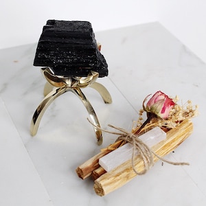 Crystal Healing Kit Protection Bundle Black Tourmaline Selenite Spiritual Gift Set Energy Clearing Meditation Tool Chakra Balance Home Kit