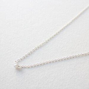 White Mini Diamond Teardrop Solitaire Silver  Necklace | Dainty Delicate Jewelry | Modern and Minimal