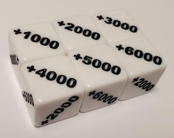 Positive +1000 to +6000 Counter Dice Compatible With One Piece TCG
