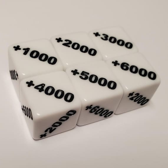 プラス+1000～+6000、マイナス-1000～-6000のカウンターダイス