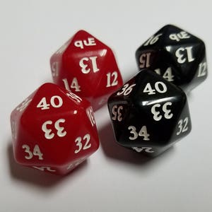 Commander / EDH Spindown Life Dice Sets (40-21 & 20-1)