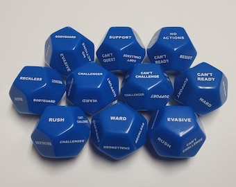 10x Deluxe 12 Sided Large Keyword and Reminder Counter Dice Compatible With Disney Lorcana TCG