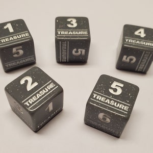 5x Treasure Token Dice | Silver With Glitter | Great for Magic: The Gathering! | MTG CCG