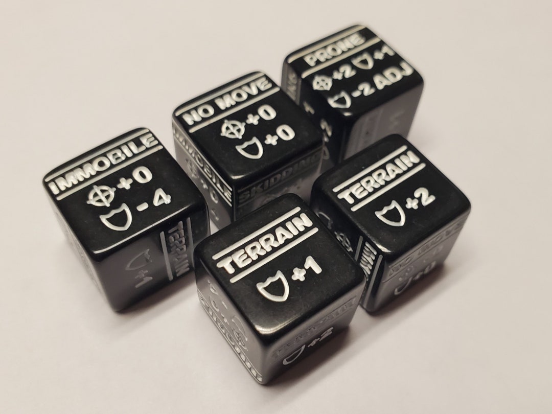 5x Battletech Stats and Special Movement Modifier Dice for Terrain 1