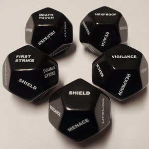 5x Deluxe 12 Sided Large Keyword Counters (Now With Shield) for Magic: The Gathering MTG CCG