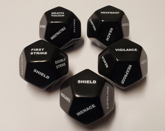 5x Deluxe 12 Sided Large Keyword Counters (Now With Shield) for Magic: The Gathering MTG CCG