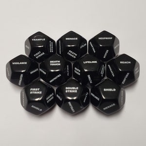 10x Deluxe 12 seitige große Schlüsselwort & Schild Marker Kompatibel mit Magic: The Gathering MTG CCG