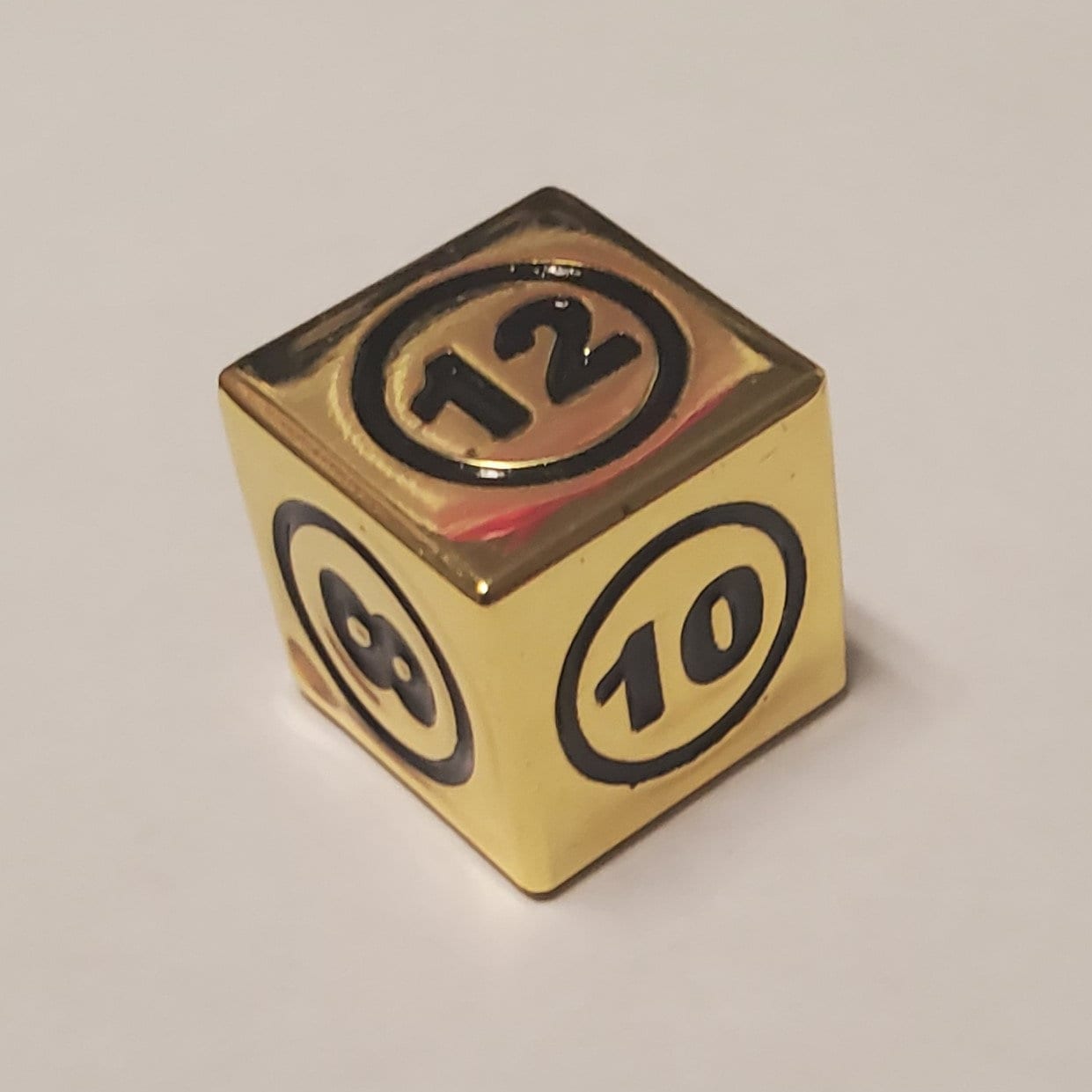 1x Gold Command Zone Metal Die 2, 4, 6, 8, 10 & 12 for Commander