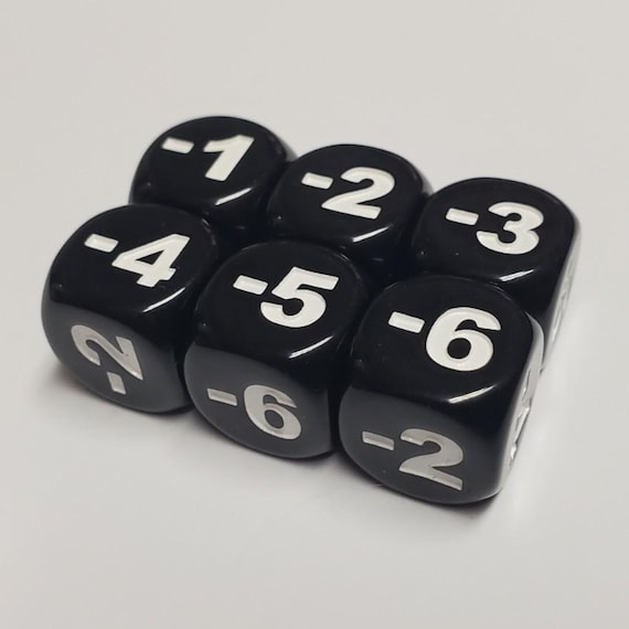 Negative Dice, Dice With Negative Numbers 1 to 6 - Etsy