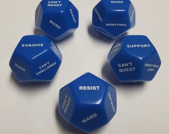 Deluxe 12 Sided Large Keyword and Reminder Counter Dice Compatible With Disney Lorcana TCG (5 Pack)