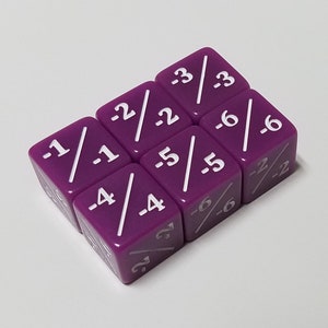 6x Lila Negativ Würfel Counter -1/-1 für Magic: The Gathering und andere Spiele / CCG MTG