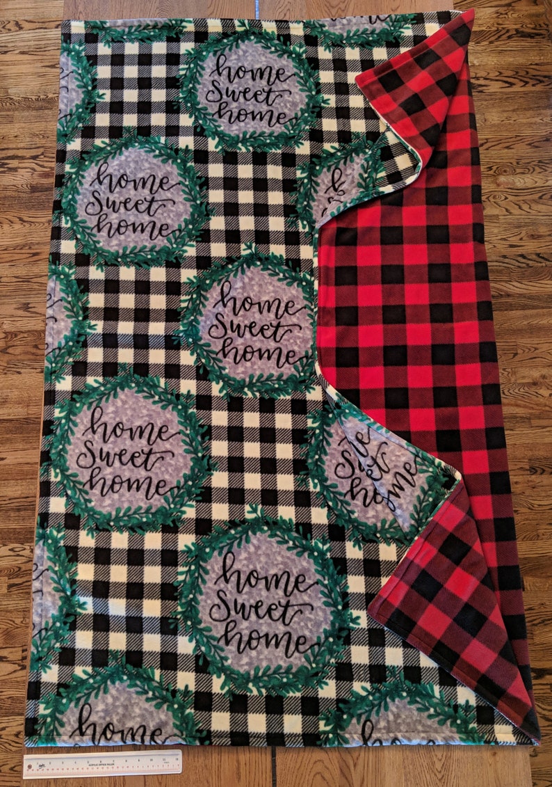 Gift the feeling of home and family! Home Sweet Home Family Plush Fleece Winter Blanket