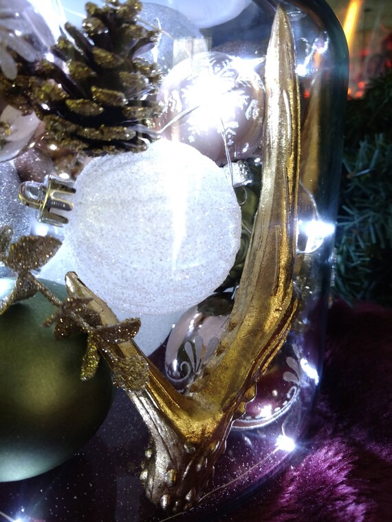 Country Chic Christmas Decor Christmas Glass Jar Ornament Etsy