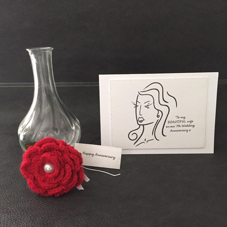 Personalised Wool Anniversary Gifts Wool Flower Gift For Her Etsy