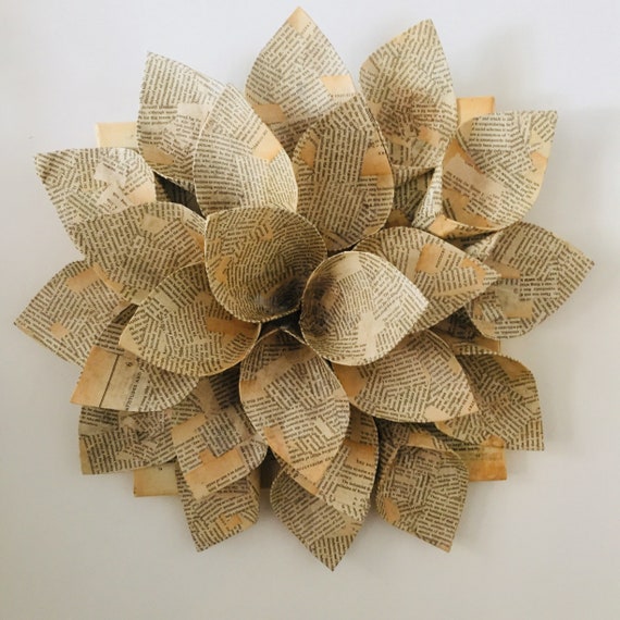 book art sculpture paper flowers paper anniversary gifts 1st wedding anniversary gift wedding decor ooak paper gifts paper flower sculpture