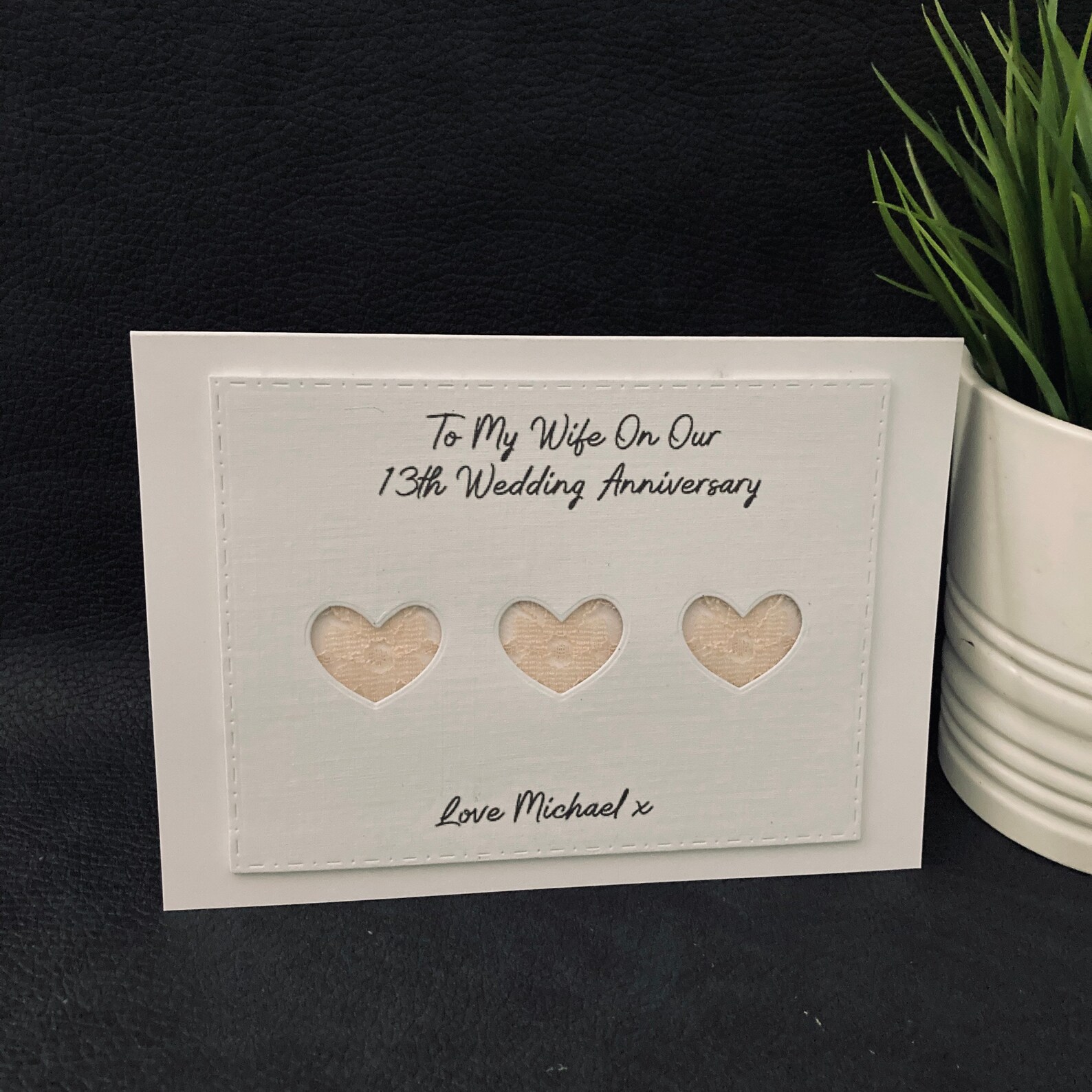 Personalised Lace Wedding Anniversary Gift Cut Out Lace Card Etsy