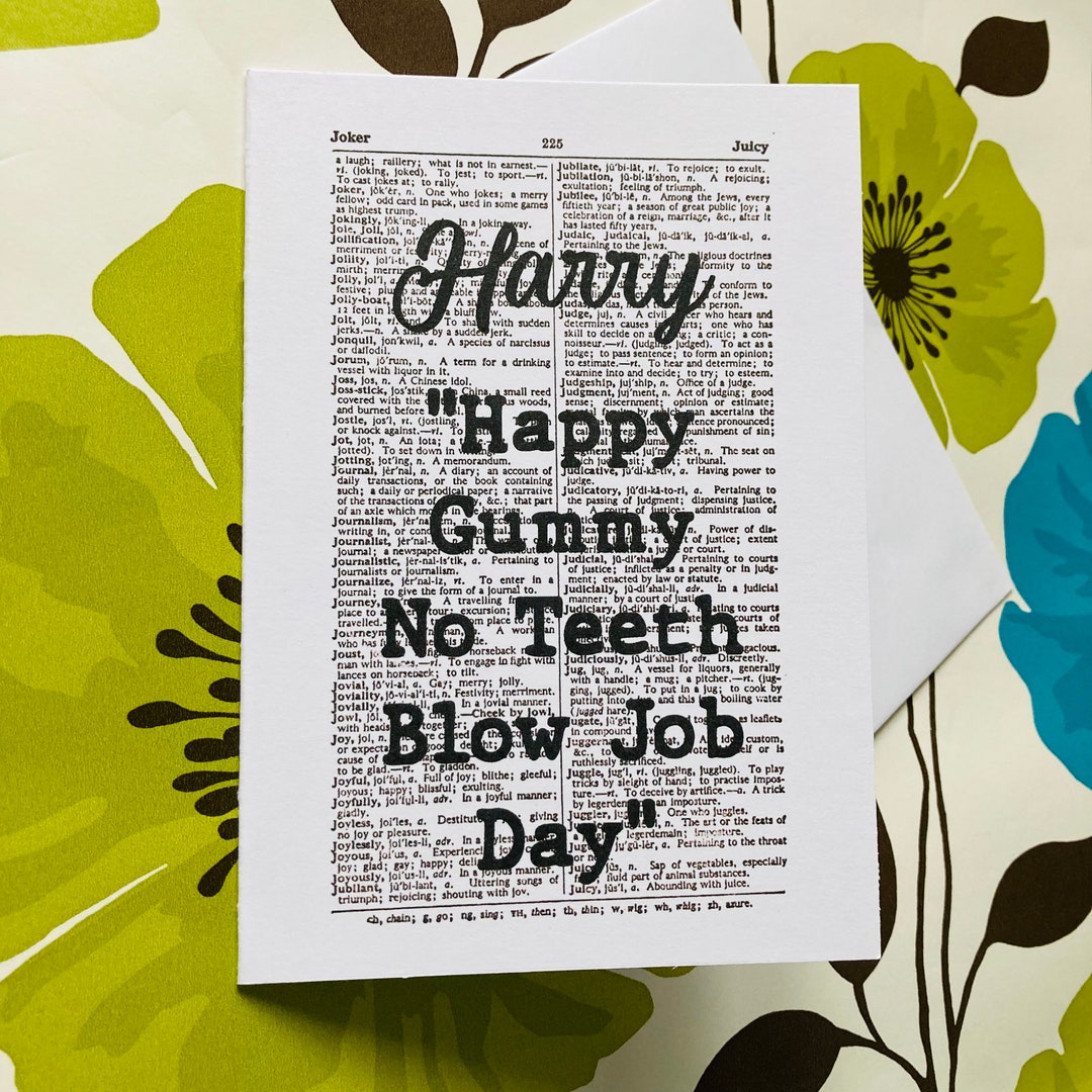 Happy Gummy No Teeth Blow Job Day, Personalised Denture Card, False
