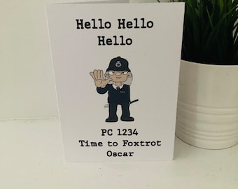 Personalised police card, police officer retirement card, leaving card, thank you card, farewell, hello