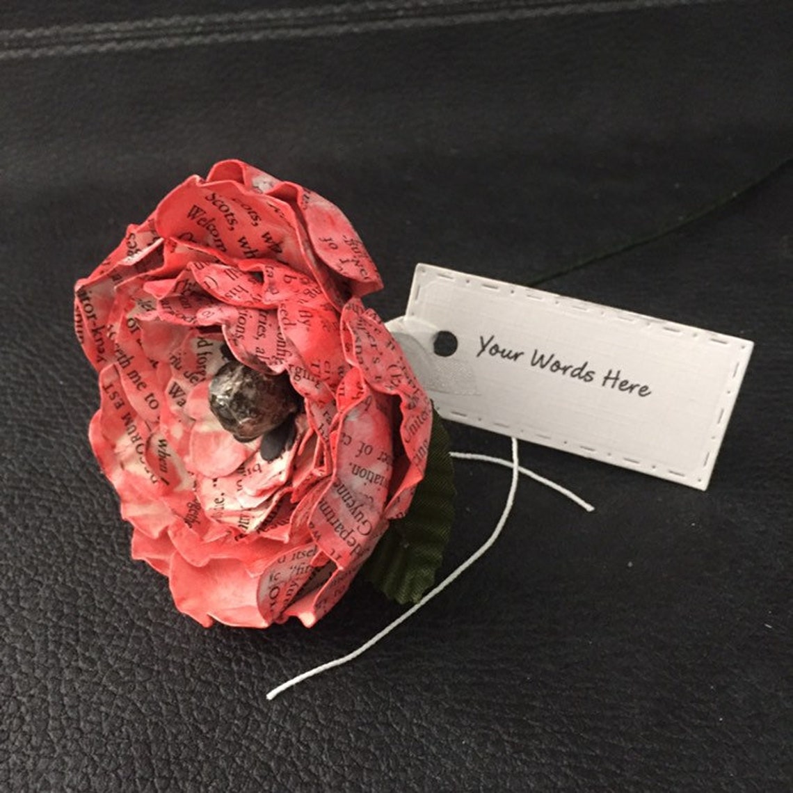 Personalised Paper Mache Flowers Book Page Flower Poppy Etsy