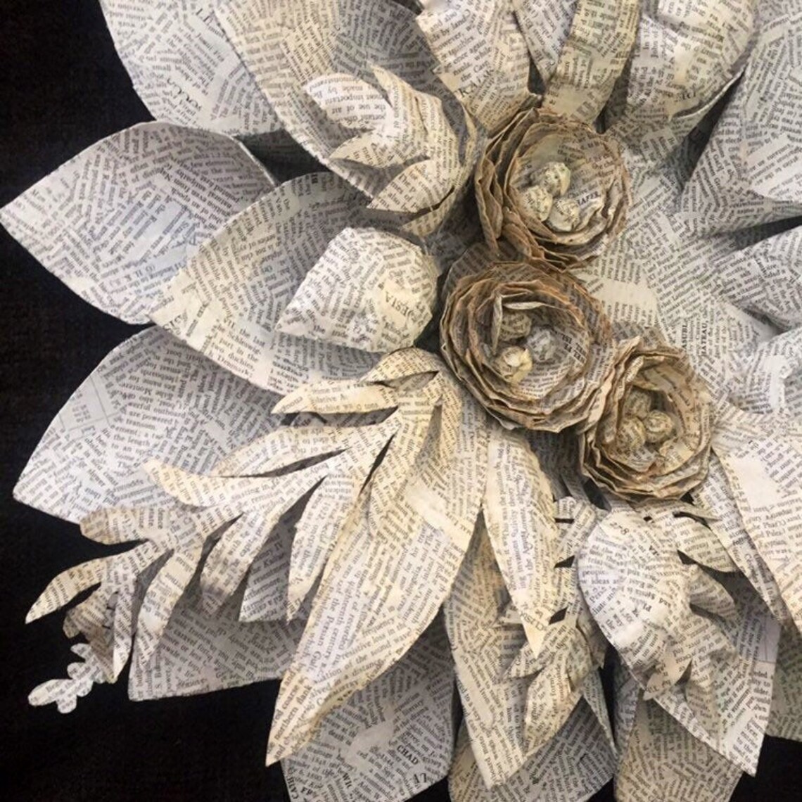 Paper Flowers Book Page Flowers Vintage Book Art Sculpture Etsy UK
