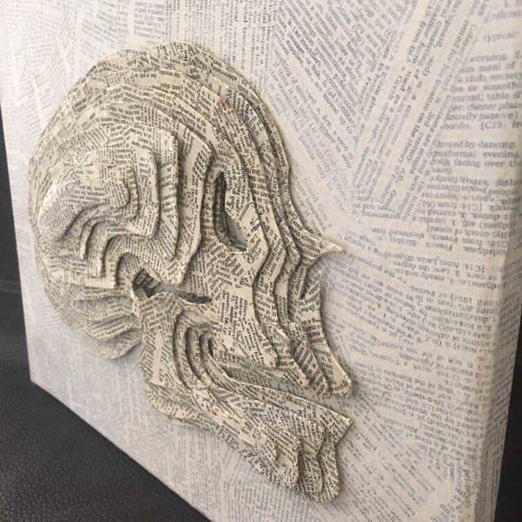 Paper Mache Book Art Skull Sculpture Skull Book Art Etsy