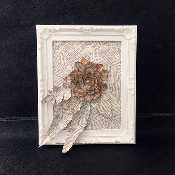 Paper Flowers 1st Paper Wedding Anniversary Gift Book Art Etsy