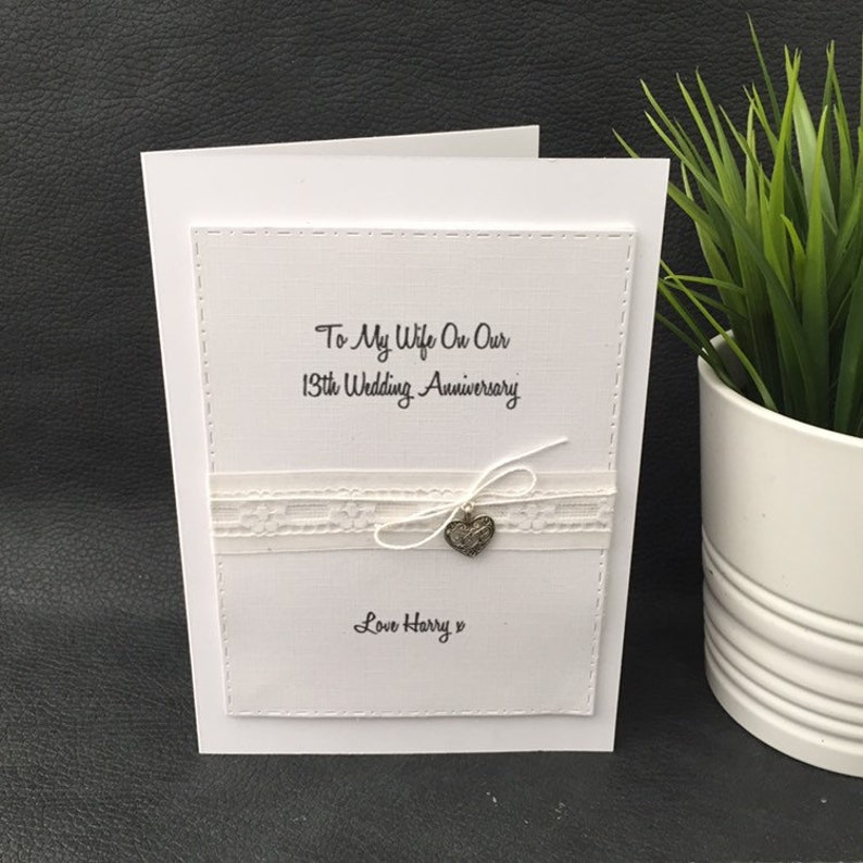 Personalised Lace Wedding Anniversary Card Lace Card Etsy