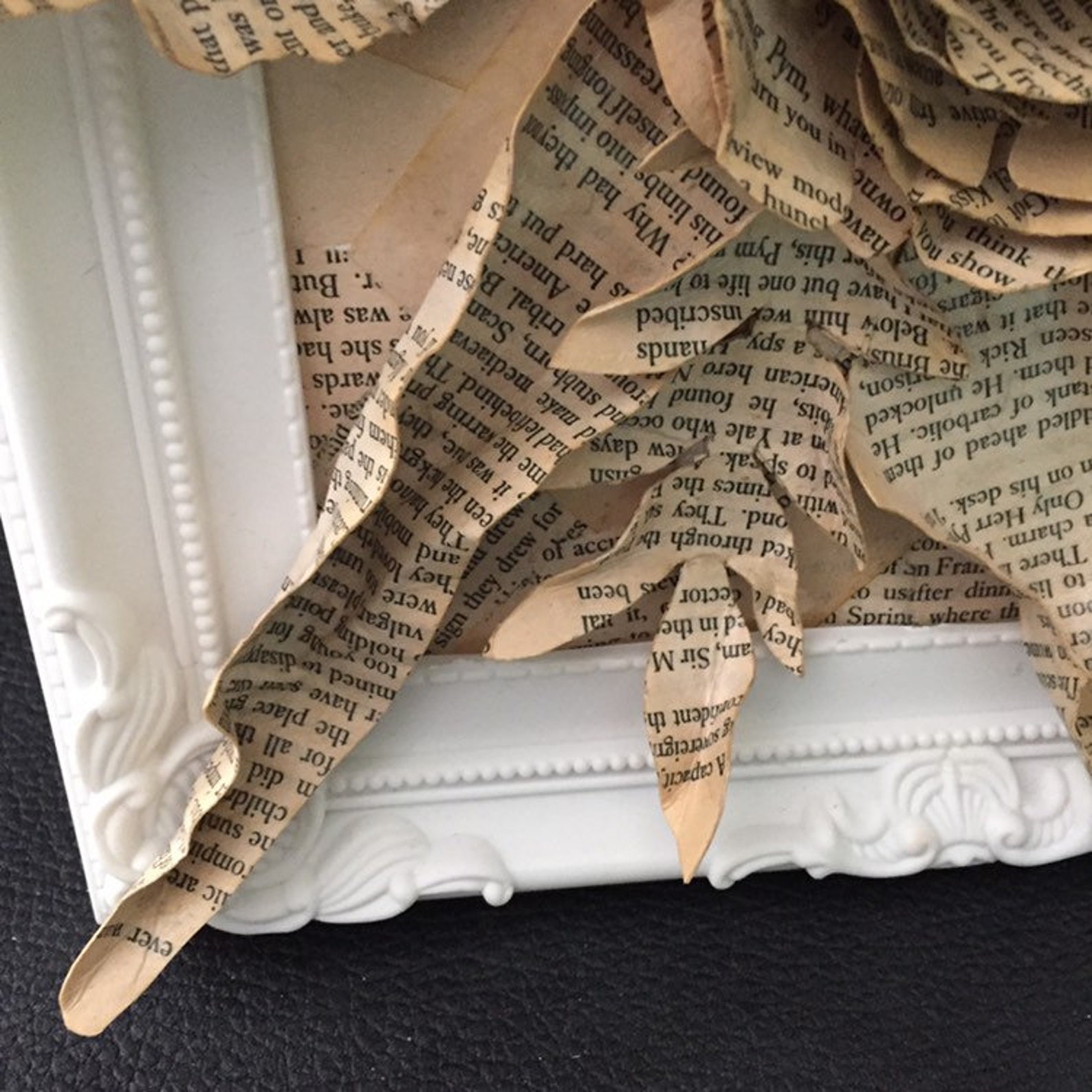 Paper Mache Flowers Book Art Sculpture Book Art Flower Etsy