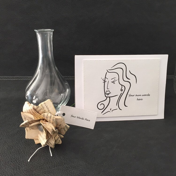 Personalised Book Page Paper Mache Flower Paper Flowers Gold Etsy