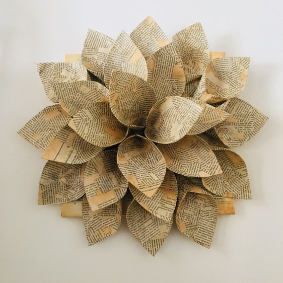 book themed gift paper sculpture paper flowers paper anniversary gift 1st wedding anniversary gift paper anniversary one of a kind paper flower sculpture