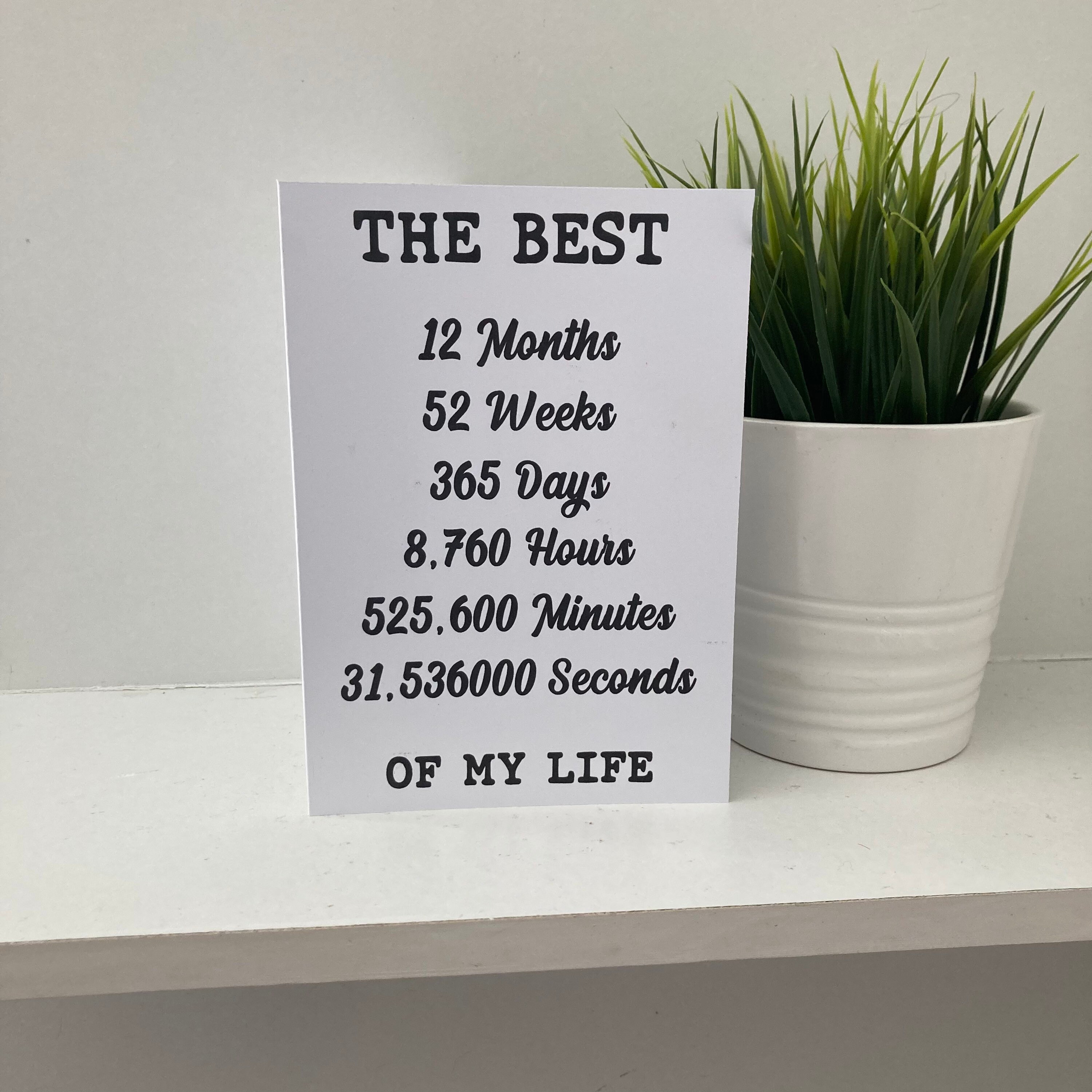 Best One Year 12 Months 365 Days 8760 Hours Etsy