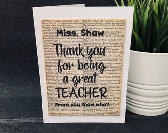 thumbnail interactive-video image 1 of Personalised Word Art Print – Thank You Gift For Teachers, School Leavers, End Of Term 1 of 5
