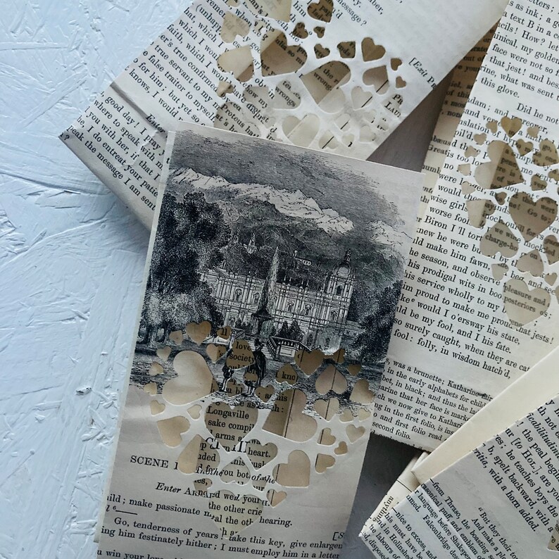 Wedding Decorations for Table, Book Luminaries, Vintage Book Pages